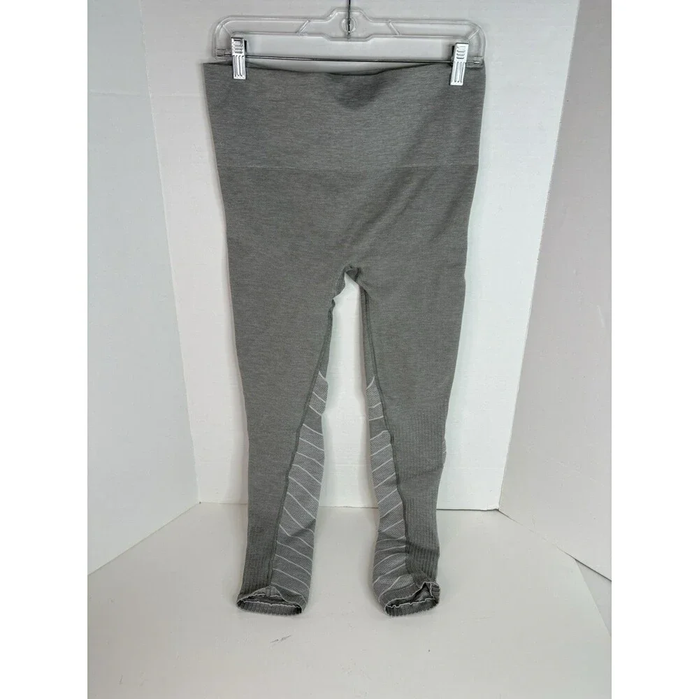 Blanqi Maternity Leggings, Medium, Grey, Stretch Leggings, Striped Legs - Picture 3 of 9